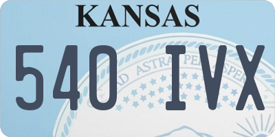 KS license plate 540IVX