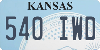 KS license plate 540IWD