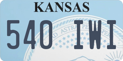 KS license plate 540IWI