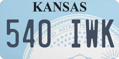 KS license plate 540IWK