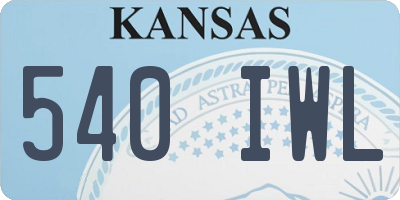 KS license plate 540IWL