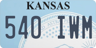 KS license plate 540IWM