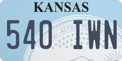 KS license plate 540IWN