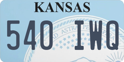 KS license plate 540IWQ