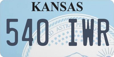 KS license plate 540IWR