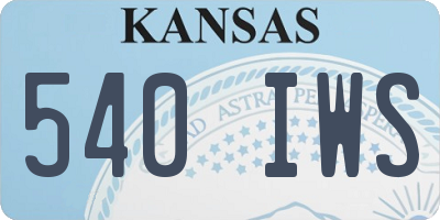 KS license plate 540IWS