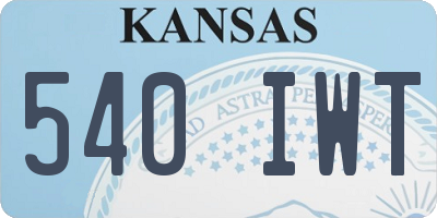 KS license plate 540IWT