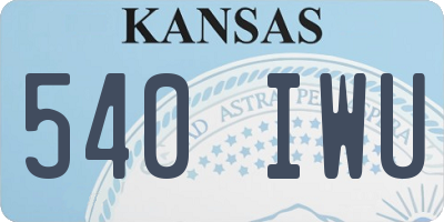 KS license plate 540IWU