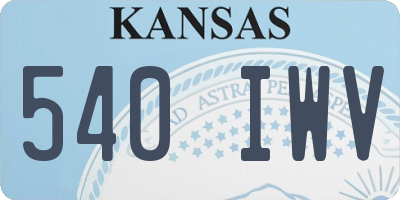 KS license plate 540IWV