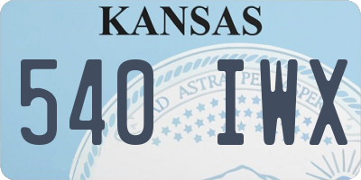 KS license plate 540IWX
