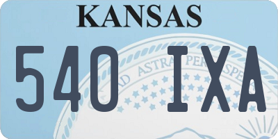 KS license plate 540IXA