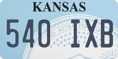 KS license plate 540IXB