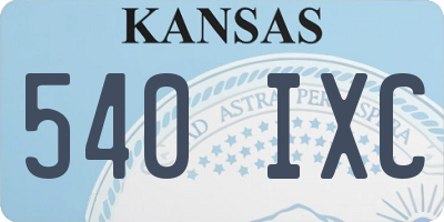 KS license plate 540IXC