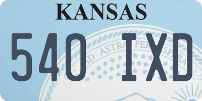 KS license plate 540IXD