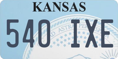 KS license plate 540IXE