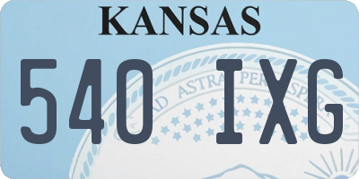 KS license plate 540IXG