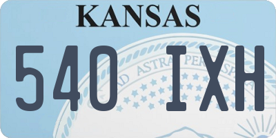 KS license plate 540IXH