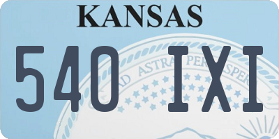 KS license plate 540IXI
