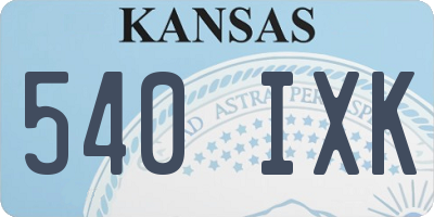 KS license plate 540IXK