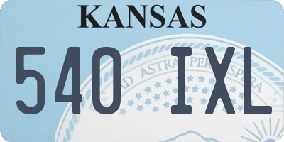 KS license plate 540IXL