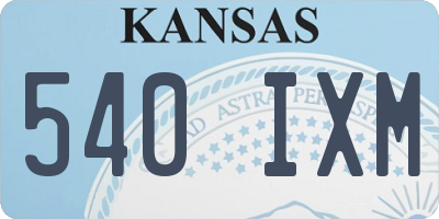 KS license plate 540IXM