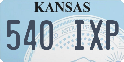 KS license plate 540IXP