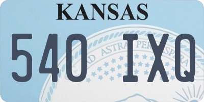 KS license plate 540IXQ