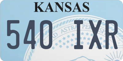KS license plate 540IXR