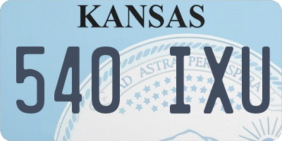 KS license plate 540IXU