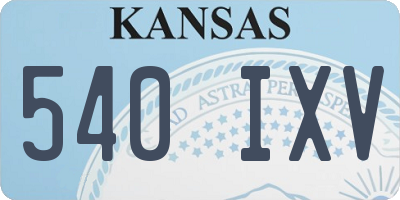 KS license plate 540IXV