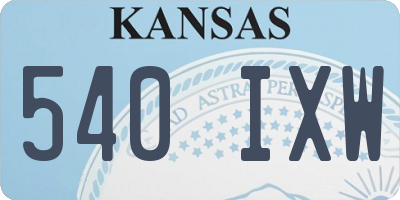 KS license plate 540IXW