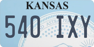 KS license plate 540IXY