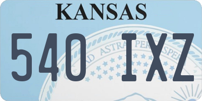 KS license plate 540IXZ