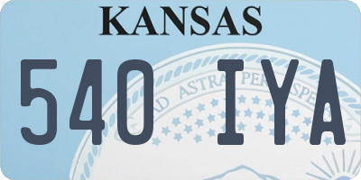 KS license plate 540IYA