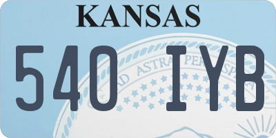 KS license plate 540IYB