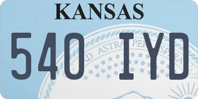 KS license plate 540IYD