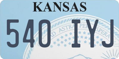 KS license plate 540IYJ