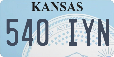 KS license plate 540IYN