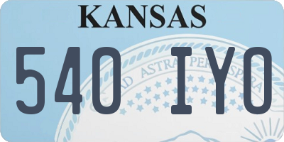 KS license plate 540IYO