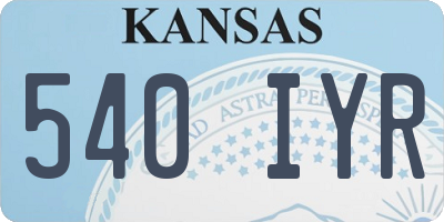 KS license plate 540IYR