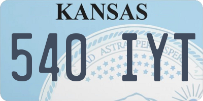 KS license plate 540IYT