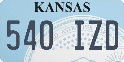KS license plate 540IZD
