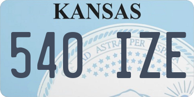 KS license plate 540IZE