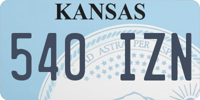 KS license plate 540IZN