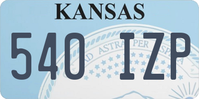 KS license plate 540IZP