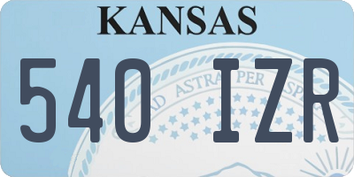 KS license plate 540IZR