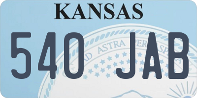 KS license plate 540JAB