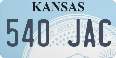 KS license plate 540JAC