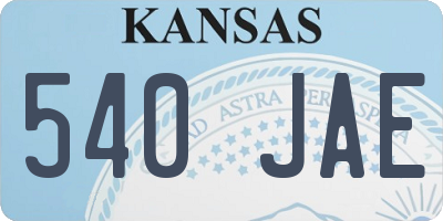 KS license plate 540JAE