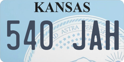 KS license plate 540JAH